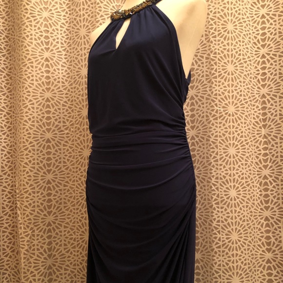 NWT Laundry by Shelli Segal Long Beaded Blue Dress - Picture 15 of 15